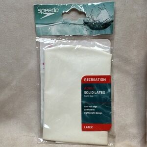 Speedo‎ White Solid Latex Cap Adult Swim Cap NIP